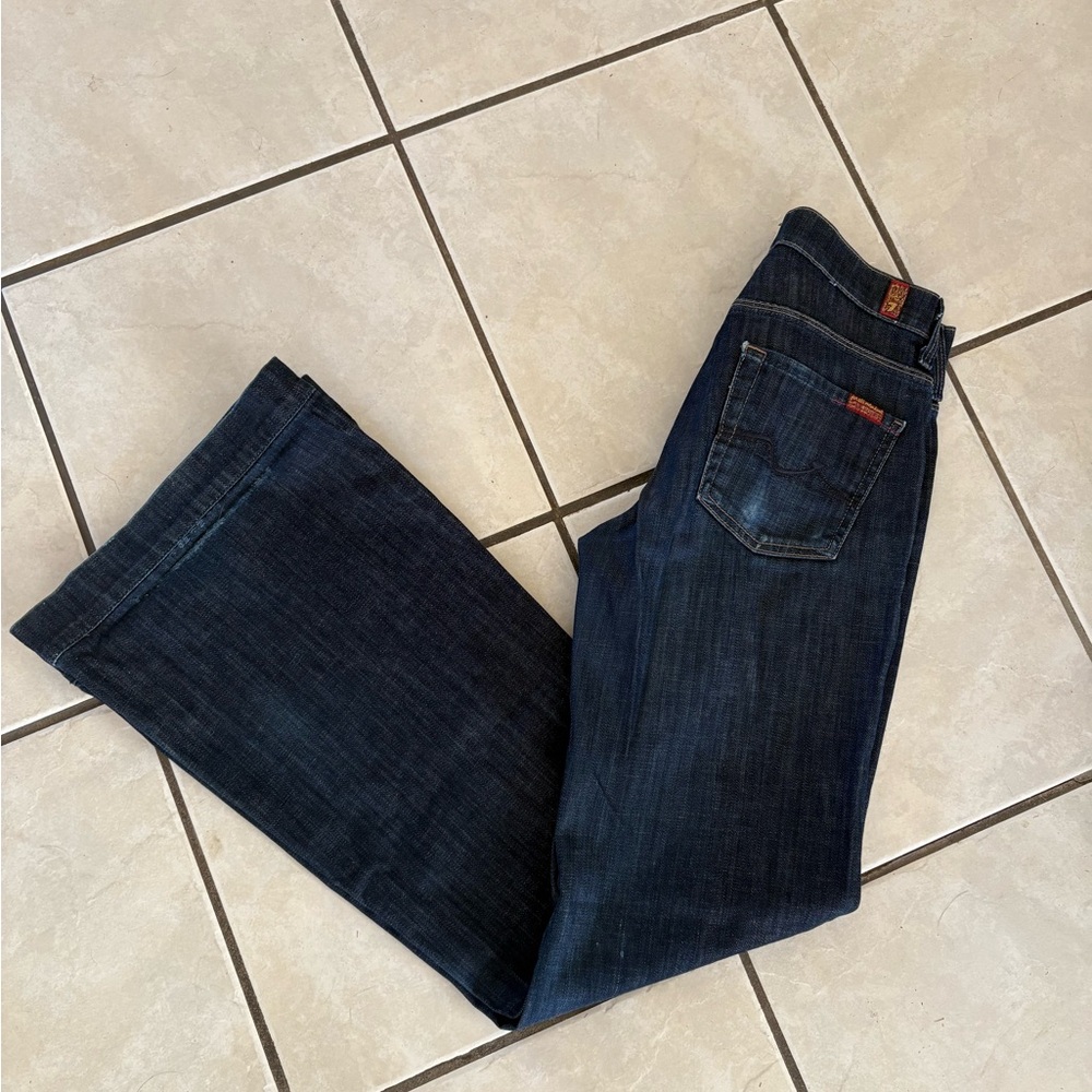 7 For All Mankind Ginger Dark Indigo Women's Flare Cut Jeans